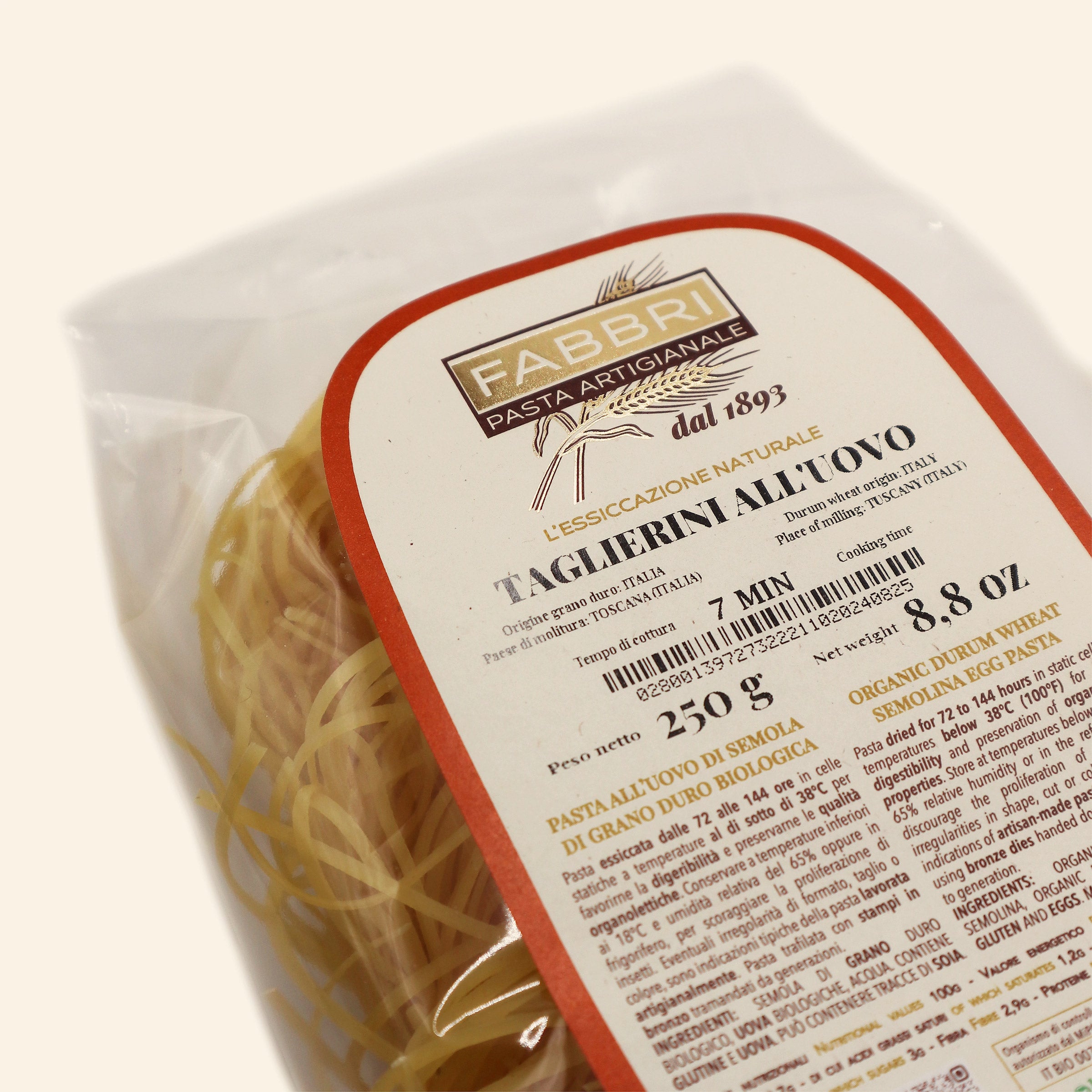 Taglierini all'uovo Bio